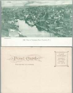 HEAD OF PROVIDENCE RIVER PROVIDENCE R.I. ANTIQUE POSTCARD