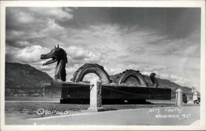 Kelowna BC British Columbia Ogopogo Dragon Real Photo Postcard