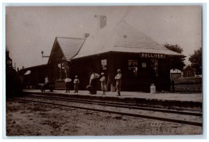 c1960's Dolliver Iowa Exterior Building Train Depot Station RPPC Photo Postcard