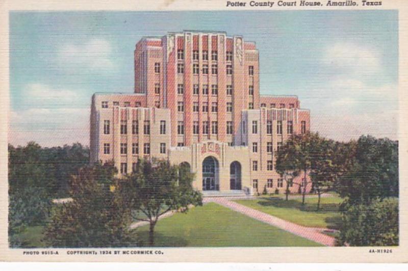 Texas Amarillo Potter County Court House Curteich