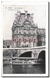 Old Postcard The Paris Tullerles Pavillion De Flore boat barge