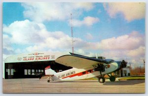 Airplane Postcard Island Airlines Port Clinton Ohio 1928 Ford Tri-Motor FE4