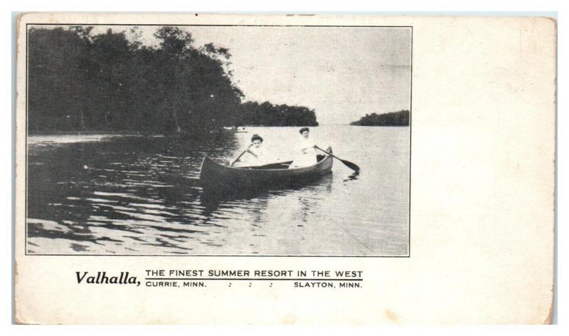 1910 Valhalla Summer Resort Currie, MN and Slayton, MN Postcard *5E4