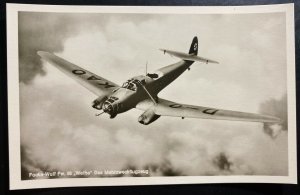 Mint Germany Real Photo Postcard Cover RPPC Weihe Airplane In Flight