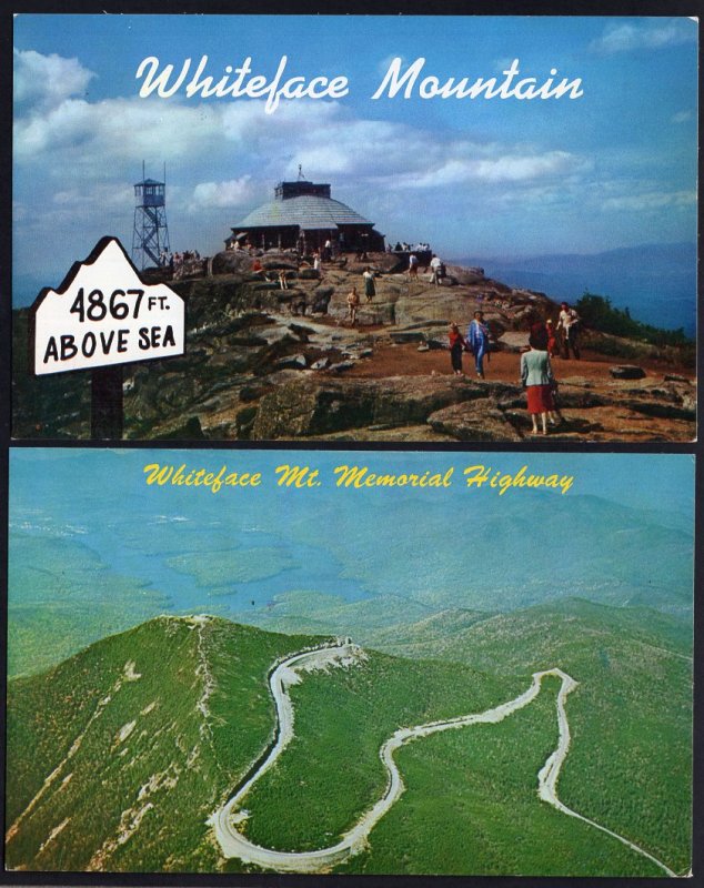 (2) New York Whiteface Mountain Summit House - Aerial View Chrome