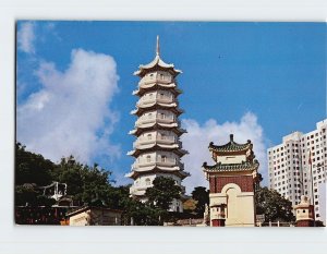 Postcard Tiger Gardens-Seven Storeyed Pagoda, Hong Kong, China