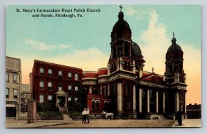 St. Mary's Polish Church Pittsburgh Pennsylvania Antique Unposted Postcard