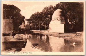 Egypt - Sheik's Tomb At El - Marg Village on the Nile Palms Antique Postcard