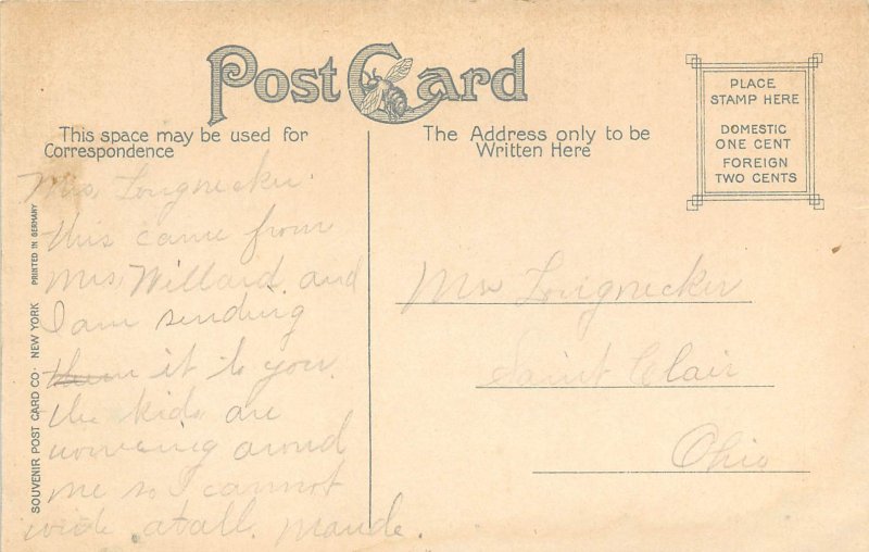 Jamestown New York 1910 Postcard US Post Office