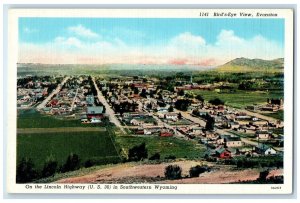 c1930's Bird's Eye View Evanston Wyoming WY, On The Lincoln Highway Postcard