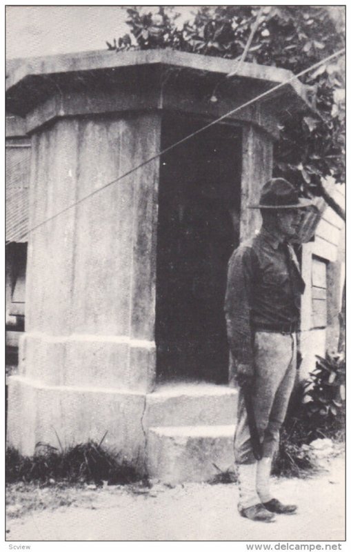 Marine sentry box, Navy Yard Machine Shop, AGANA , Guam , 40-50s