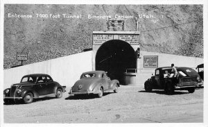 Bingham Canyon Utah Entrance Tunnel Autos 1940s RPPC Photo Postcard 21-8836