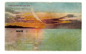 UT - Great Salt Lake. Sunset Scene  (damage)