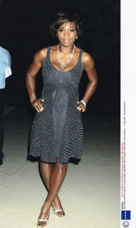 Serena Williams at 2007 New York Zac Posen Show Tennis Press Photo