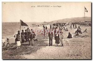 Old Postcard Deauville Beach