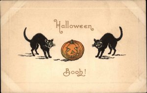 Halloween Black Cats & JOL BOOH! c1910 Gibson Postcard