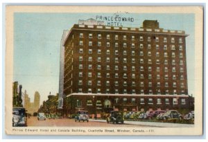 1946 Prince Edward Hotel and Canada Building Windsor Ontario Canada Postcard