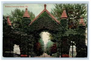 1907 Entrance Of Easton Cemetery Gates Pennsylvania PA Posted Antique Postcard