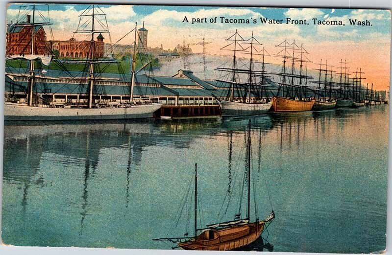 Postcard BOAT SCENE Tacoma Washington WA AK6701