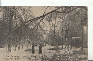 America Postcard - Ice Storm, First Avenue, Gloversville, New York - Ref 16804A