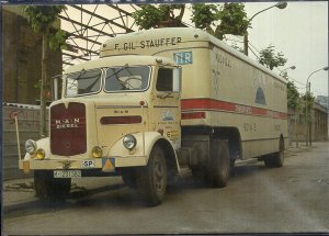Vintage Trucks on Postcards GERMANY 1954 MAN 750 (TYP L)