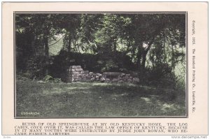 Ruins Of Old Springhouse At My Old Kentucky Home, Log Cabin, Louisville, Kent...