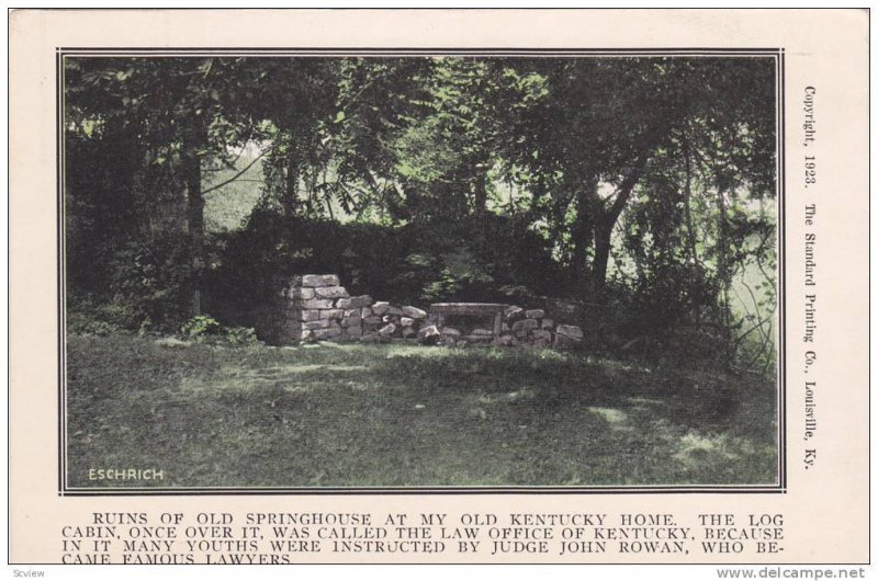 Ruins Of Old Springhouse At My Old Kentucky Home, Log Cabin, Louisville, Kent...