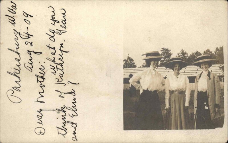 Parkersburg West Virginia WV Women Fashionable Hats Real Photo PC