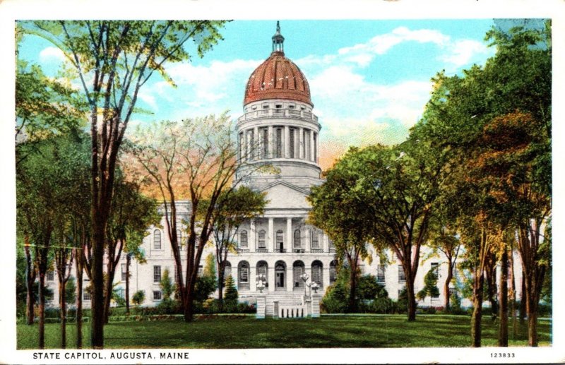 Maine Augusta State Capitol Building Curteich