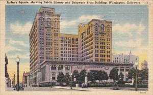 Delaware Wilmington Rodney Square Showing Public Library and Delaware Trust B...