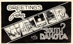 G12/ Winner South Dakota Postcard RPPC c1950s Large Letter Greetings