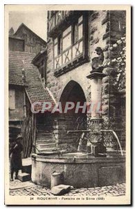 Old Postcard Riquewihr Fountain Sinne