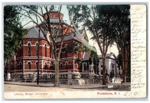 1906 Library Brown University Trees Providence Rhode Island RI Vintage Postcard