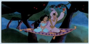 Disney Cel Advertising ALADDIN & JASMINE Magic Carpet Ride   4¼x9 Postcard