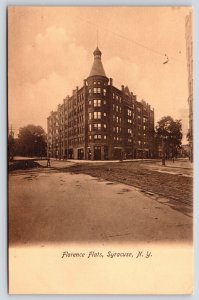 Syracuse New York~Florence Flats Apartments~Razed 1928 for Chimes Bldg~1908 PC