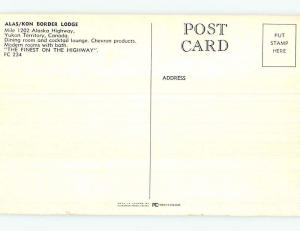 Unused Pre-1980 ALAS-KON BORDER LODGE MOTEL Beaver Creek YT o0358
