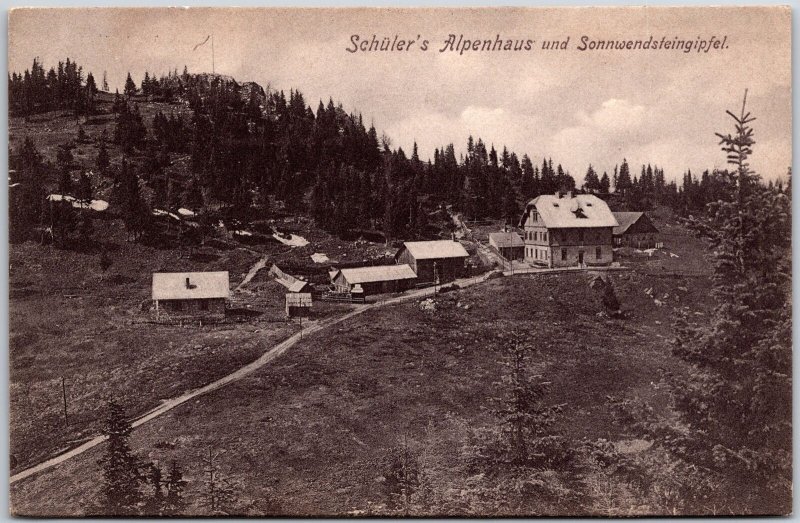 Schullers Alpenhaus Und Sonnwendstein Gipfel Mountain Austria Postcard