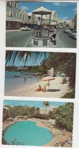 P2347 vintage postcards 3 dif bermuda views with stamps