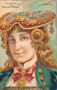 Advertising Postcard Collection Des Biscuits Pernot Suédoise 04.82