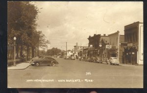 REAL PHOTO WHITE BEAR LAKE MINNESOTA DOWNTOWN STREET CARS REAL PHOTO POSTCARD