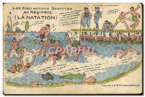 Old Postcard The Nation Sports distractions Fish Army