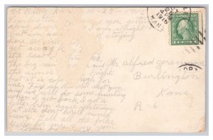 Junction City Kansas High School Building c1916 Postmark