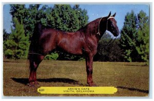 1952 Arkie's Cafe Vinita Oklahoma OK, Horse Prexie Stamp Posted Vintage Postcard