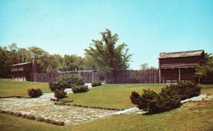 Vintage Postcard 1954 Restored Fort Harrod The First Permanent Fort in Kentucky