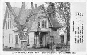 J. Fred Clarks, Lincoln, Maine Osborn's Garage Penobscot c1930s Vintage Postcard