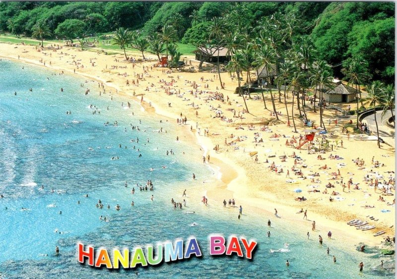 2~4X6 Postcards Oahu, HI Hawaii HANAUMA BAY Aerial View & BEACH~UNDERWATER PARK