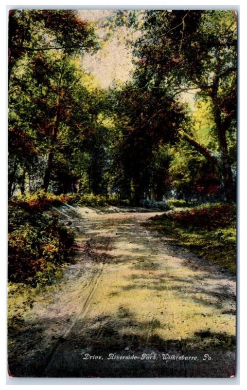 1911 Riverside Park, Wilkes-Barre, PA Postcard