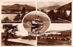 Loch Tay Scotland scenic views of the area boat real photo pc Y11009