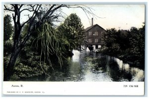 c1905's Old Mill Exterior Building Aurora Illinois IL Vintage Antique Postcard