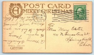 Arts & Crafts ON CHRISTMAS DAY ~ Gold A.M. Davis 1912 Greeting Postcard